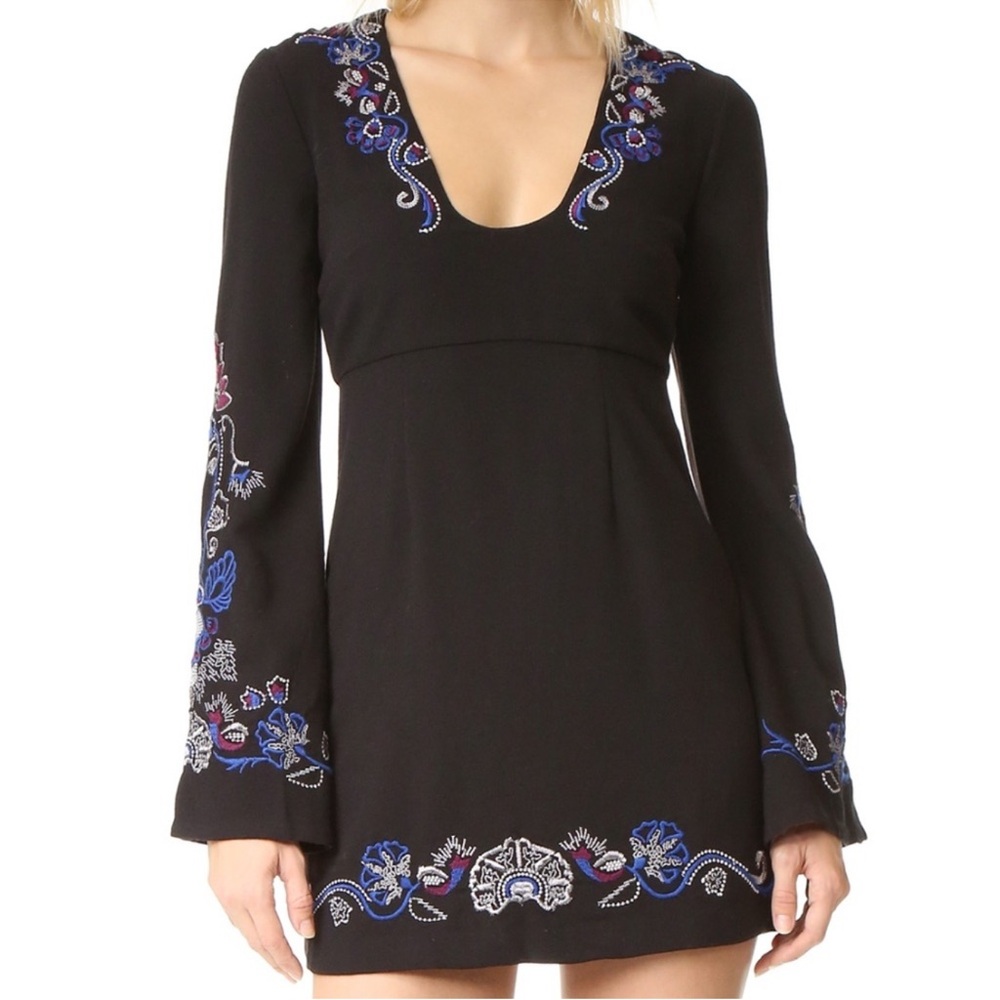 Free People Embroidered Holiday Folk Dress